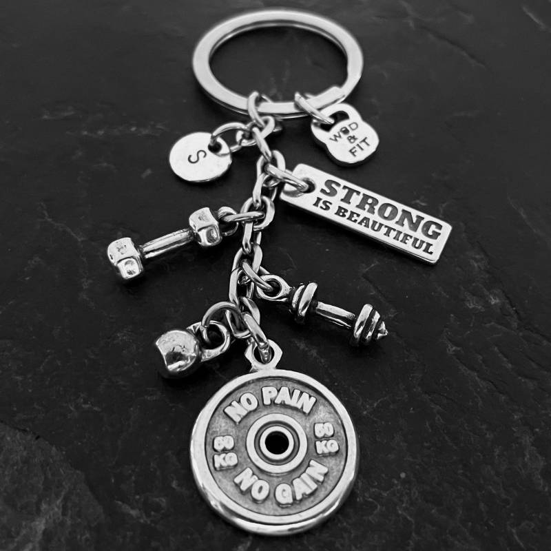 Fitnessstudio-Schlüsselanhänger „No Pain No Gain Workout" Motivationsgeschenk - Gewichtheben Trainer-Geschenk Crosstraining Bodybuilding Wod & Fit von WodAndFit