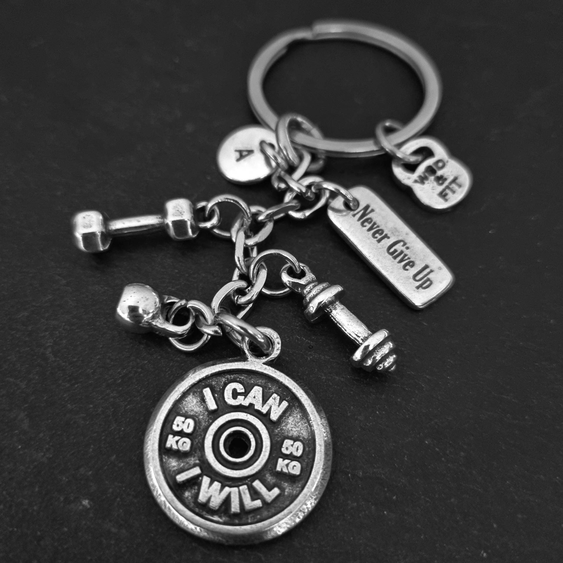Fitnessstudio-Schlüsselanhänger I Can Will Motivationsgeschenk Trainergeschenk Geschenk Für Die Freundin Den Freund Schlüsselanhänger Mit von WodAndFit
