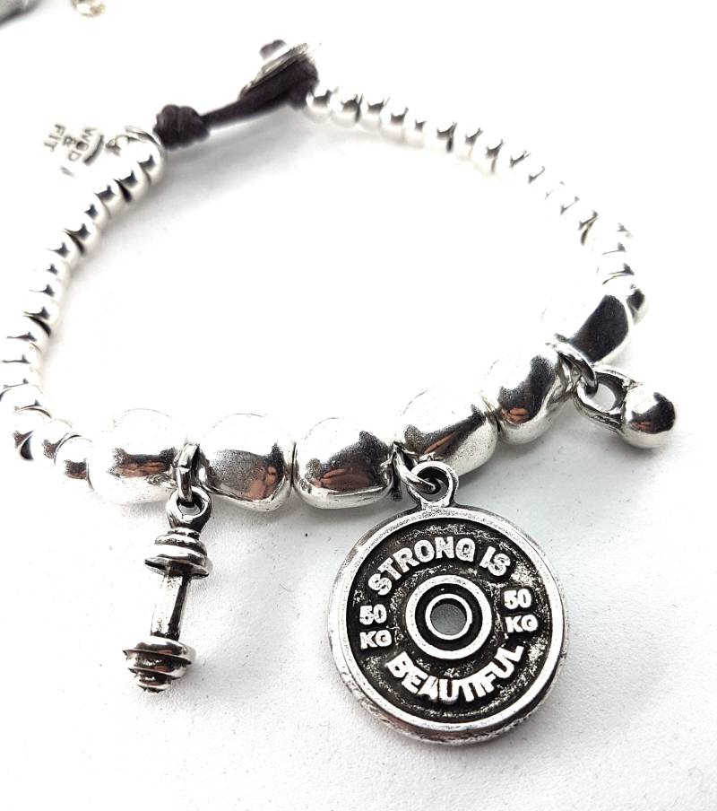 Grace Atlas Stone Workout Gym-Armband Geschenk Für Freundin Mutter-Geschenk Metallarmband Fitness-Geschenk Gym Holz & Passform von WodAndFit