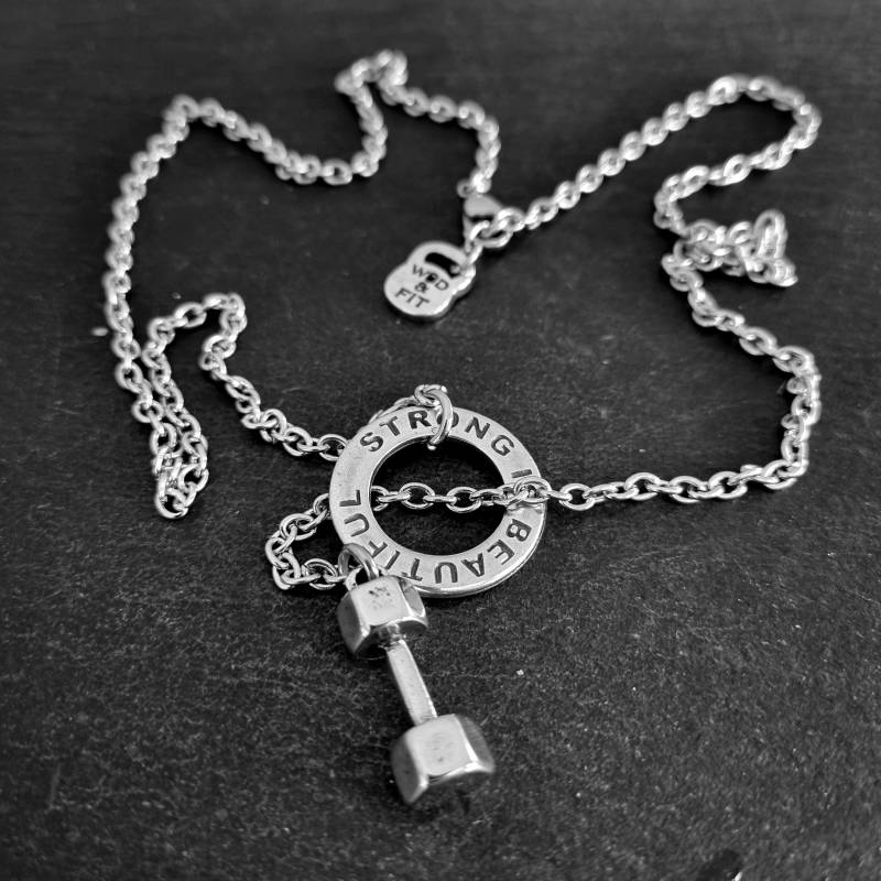 Gym Halskette Amrap Workout Gewicht Und Ring Personalisierte Motivation - Mutter Geschenk Namenskette Freundin Wod & Fit von WodAndFit