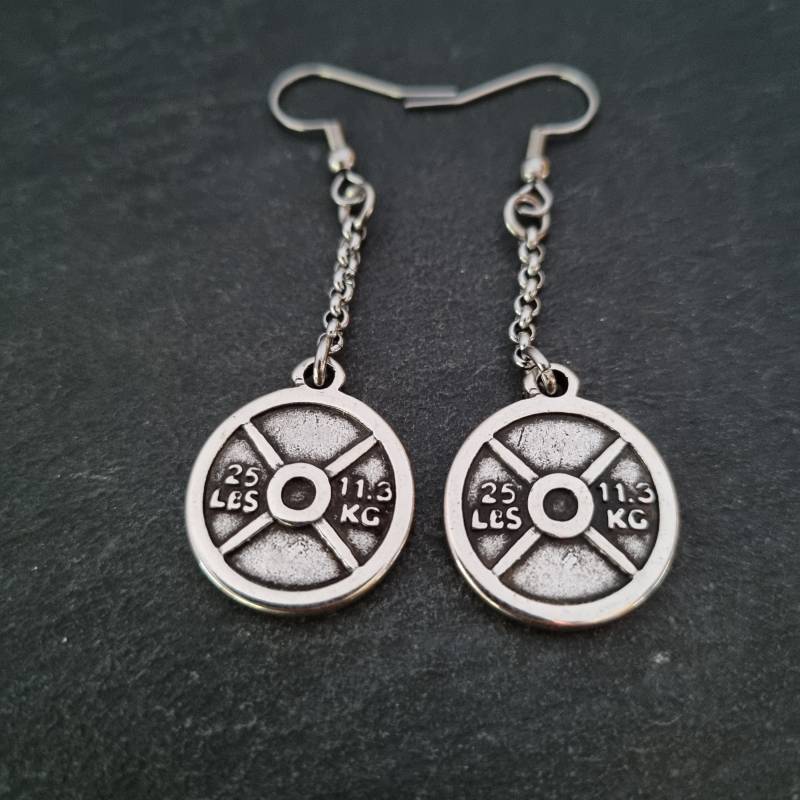 Fitness-Ohrringe, Gewichtheben, Motivation, Ketten - Und Gewichtstraining Bodybuilding Damenohrringe Geschenk Für Fitnessstudio-Begeisterte Die von WodAndFit
