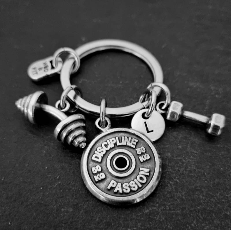 Gym Schlüsselanhänger Thruster Workout - Gewichtheben Fitnessstudio Bodybuilding Fitness Motivationsgeschenk Powerlifter Gewichtheber Holz & Fit von WodAndFit