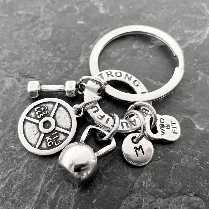 Kettlebell Gym Schlüsselanhänger Und Motivationsscheibe 25lbs Hansen Workout - Fitness Schmuck Bodybuilding Fitnessstudio Geschenk Wod & Fit von WodAndFit