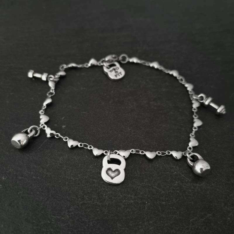 Kettlebell Workout Herz Armband Geschenk Für Die Freundin Mama Fitness-Schmuck Schwester Wod & Fit von WodAndFit