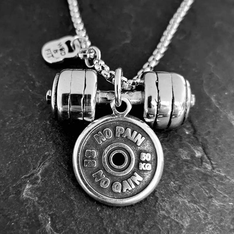 Motivationskette Fürs Kreuzheben Mit Hantelstange Und Gewichtsscheiben Fitness Geschenk Fitnessstudio Bodybuilding Gewichtheben Workout & von WodAndFit