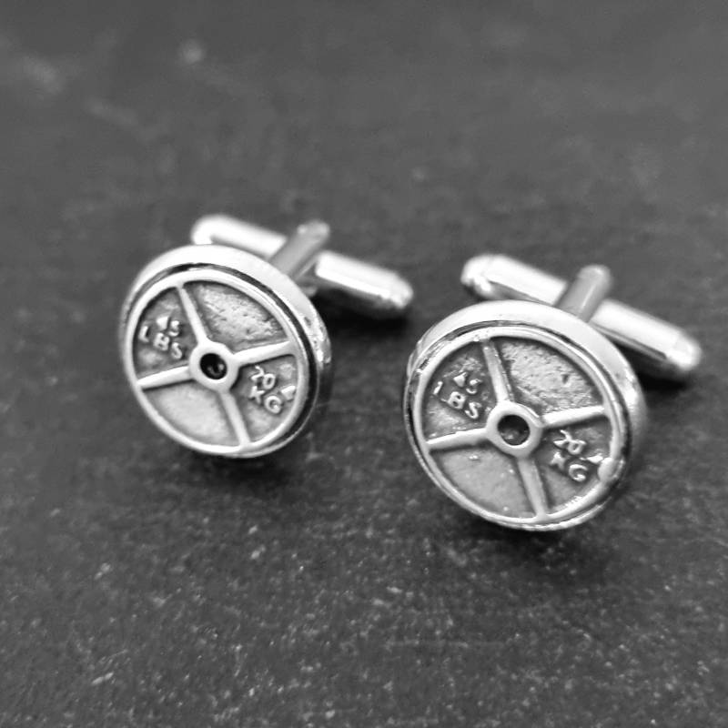 Manschettenknöpfe Fürs Fitnessstudio, 20, 4 Kg Schwere Scheiben, Workout Gewichtheben Fitnessstudio Fitnessgeschenk Bodybuilding-Schmuck von WodAndFit