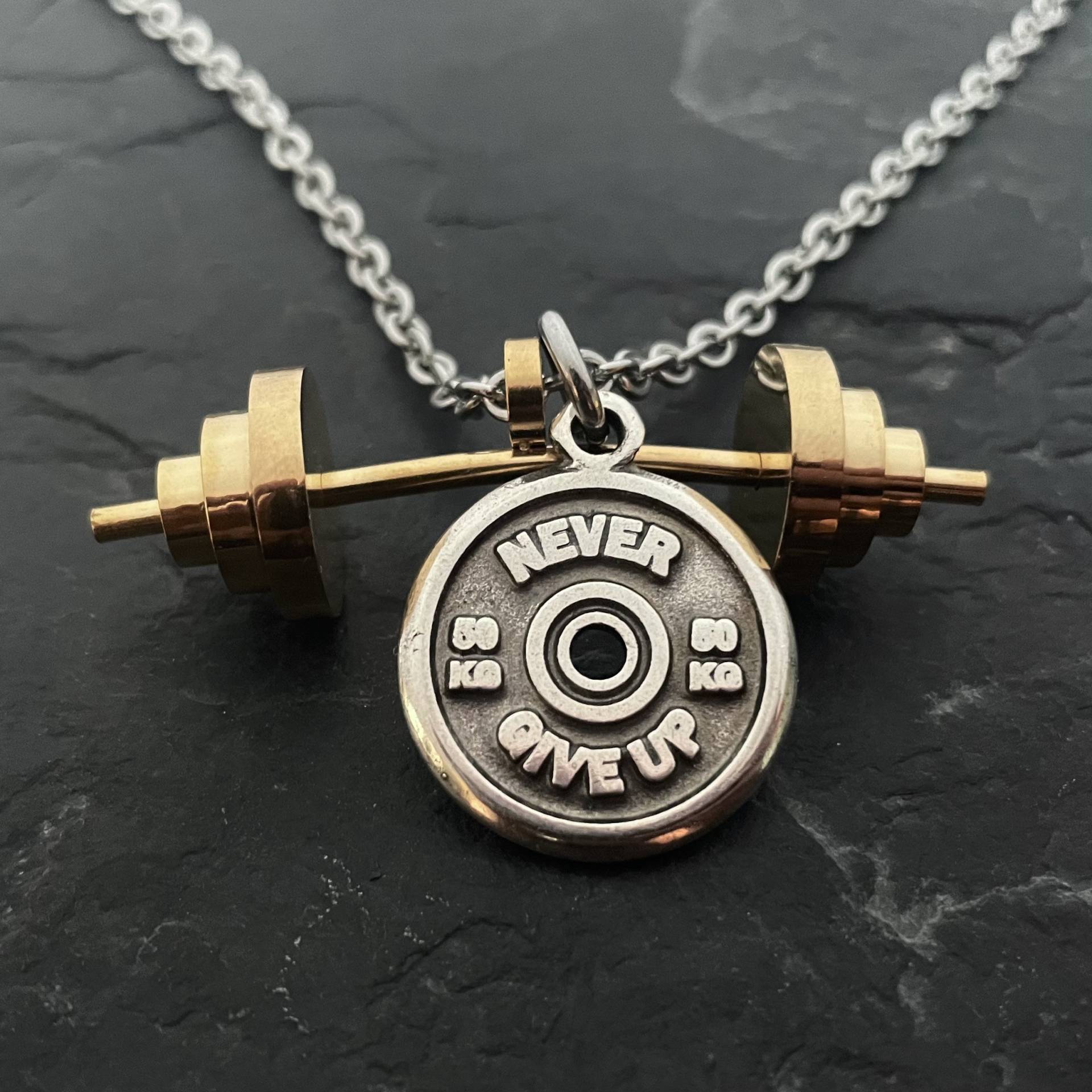 Personalisierte Gym-Halskette Power Clean Workout Goldbarren Und Scheibe Motivation Bodybuilding Freundgeschenk Gewichtheben Gym Wod & Fit Personalisierte Gym-Halskette Power Clean Workout Goldbarren Und Scheibe Motivation Bodybuilding Freundgeschenk Gewichtheben Gym Wod & Fit von WodAndFit