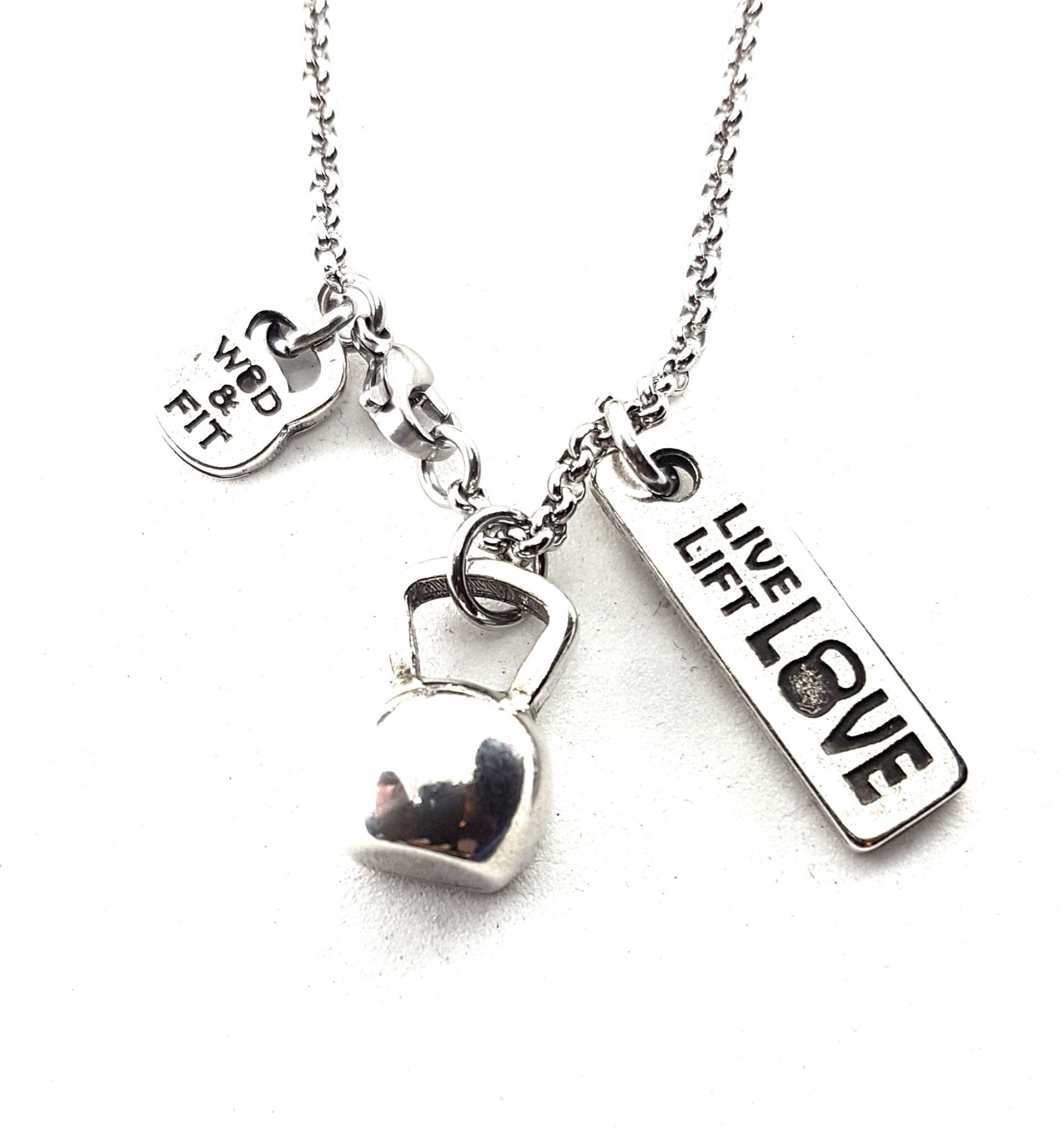 Personalisierte Kettlebell-Halb-Gym-Halskette Namenskette Geschenk Für Trainer Fitness-Schmuck Den Freund Gym-Schmuck Wod & Fit von WodAndFit