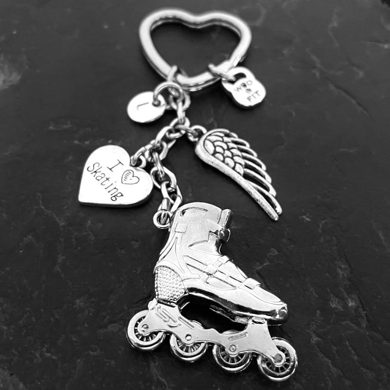 Personalisierter Skate-Schlüsselanhänger Mit Sprüchen - Skate-Geschenk Ich Liebe Skaten Rollschuhe Inline-Skates Roller Blade Skates von WodAndFit