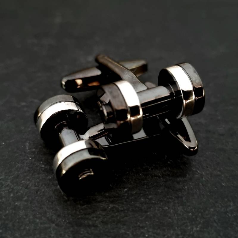Silberne Und Schwarze Hantel-Manschettenknöpfe Fürs Fitnessstudio Fitnessstudio-Geschenk Fitness-Schmuck Bodybuilding Hochzeitsgeschenk von WodAndFit