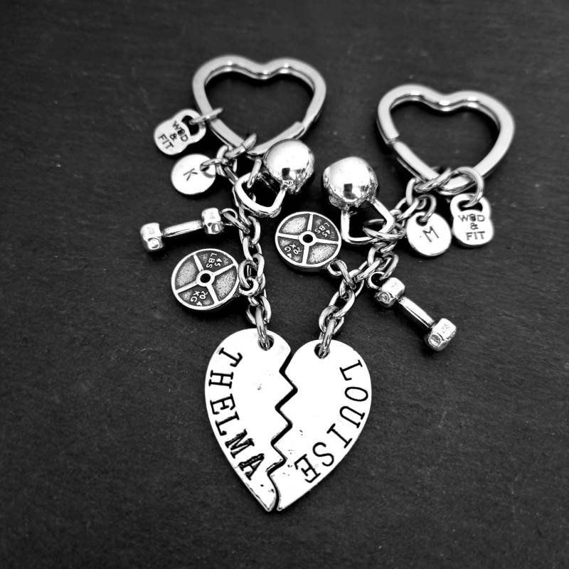 Thelma Und Louise Kettlebell Workout Schlüsselanhänger Set Freundschaftsgeschenk Geschenk Für Die Beste Freundin Bodybuilding - Fitnessschmuck von WodAndFit