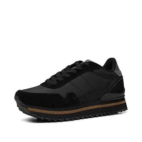 Woden Damen Nora III Plateau Sneakers, Größe 38, 020 Schwarz von Woden