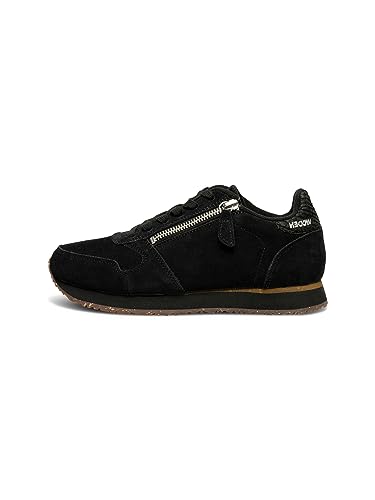 Woden Damen Ydun Suede Zipper Sneakers Größe 37,020 Black von Woden