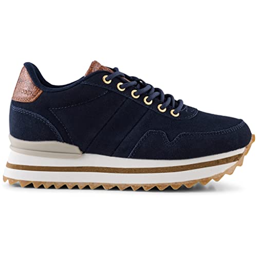 Woden Sneakers Nora III Suede Plateau 38, 009 Dark Navy von Woden