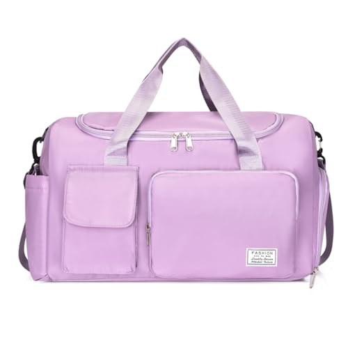 Faltbare Reisetasche in Rosa, leicht, wasserdicht und kabinenfreundlich, Weekender für Damen, violett, Faltbare Reisetasche mit großem Fassungsvermögen Faltbare Reisetasche in Rosa, leicht, wasserdicht und kabinenfreundlich, Weekender für Damen, violett, Faltbare Reisetasche mit großem Fassungsvermögen von Wodouyzi
