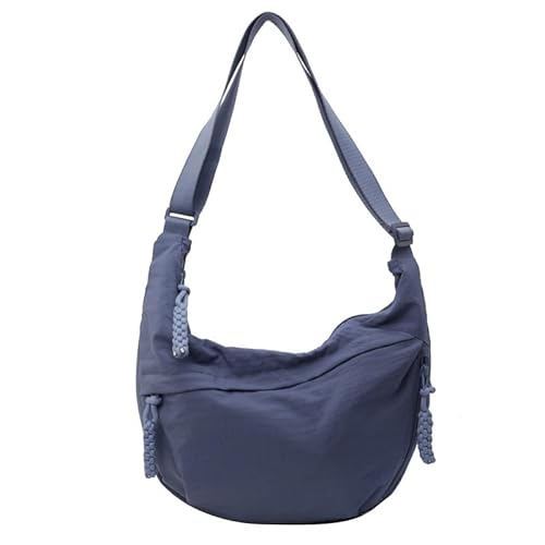 Ins Style Canvas-Umhängetasche – Faltbarer Organizer mit mehreren Taschen, große Kapazität, Knödeltasche für Arbeit und Schule, leicht und langlebig, blau, large Ins Style Canvas-Umhängetasche – Faltbarer Organizer mit mehreren Taschen, große Kapazität, Knödeltasche für Arbeit und Schule, leicht und langlebig, blau, large von Wodouyzi