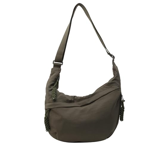 Ins Style Canvas-Umhängetasche – Faltbarer Organizer mit mehreren Taschen, große Kapazität, Knödeltasche für Arbeit und Schule, leicht und langlebig, grün, large Ins Style Canvas-Umhängetasche – Faltbarer Organizer mit mehreren Taschen, große Kapazität, Knödeltasche für Arbeit und Schule, leicht und langlebig, grün, large von Wodouyzi