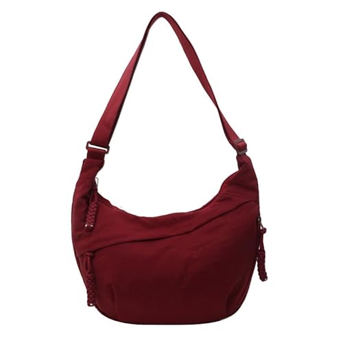 Ins Style Canvas-Umhängetasche – Faltbarer Organizer mit mehreren Taschen, große Kapazität, Knödeltasche für Arbeit und Schule, leicht und langlebig, rot, large Ins Style Canvas-Umhängetasche – Faltbarer Organizer mit mehreren Taschen, große Kapazität, Knödeltasche für Arbeit und Schule, leicht und langlebig, rot, large von Wodouyzi