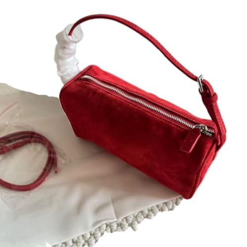 Minimalistische schwarze Tragetasche für Damen, große Kapazität, Sommer-Schultertasche für Arbeit und Pendeln, Unterarm-Trage-Design, rot, 20CM Minimalistische schwarze Tragetasche für Damen, große Kapazität, Sommer-Schultertasche für Arbeit und Pendeln, Unterarm-Trage-Design, rot, 20CM von Wodouyzi