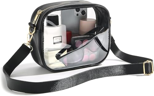 Transparente Umhängetasche, Stadion-zugelassen, transparent, für Damen und Herren, Schwarz , large Transparente Umhängetasche, Stadion-zugelassen, transparent, für Damen und Herren, Schwarz , large von Wodouyzi
