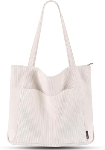 Wodouyzi Cord-Tragetasche für Damen, geräumige Schultertasche mit Reißverschluss und mehreren Taschen, langlebig und stilvoll für Uni, Arbeit, Reisen und Einkaufen, Schwarz, beige, 22x22x3CM Wodouyzi Cord-Tragetasche für Damen, geräumige Schultertasche mit Reißverschluss und mehreren Taschen, langlebig und stilvoll für Uni, Arbeit, Reisen und Einkaufen, Schwarz, beige, 22x22x3CM von Wodouyzi