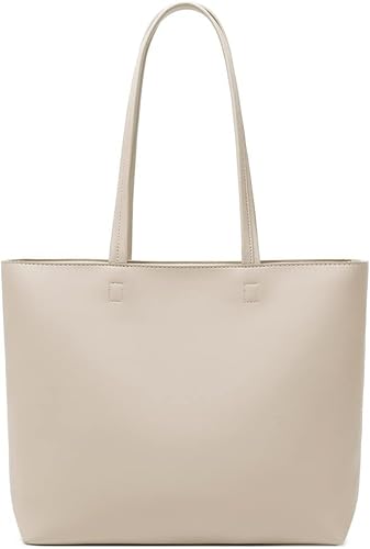 Wodouyzi Wasserdichte Kunstleder-Tragetasche für Damen, geräumig und sicher (42 x 27 x 12 cm), beige, 42x27x12CM von Wodouyzi