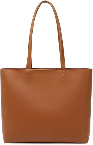 Wodouyzi Wasserdichte Kunstleder-Tragetasche für Damen, geräumig und sicher (42 x 27 x 12 cm), braun, 42x27x12CM von Wodouyzi