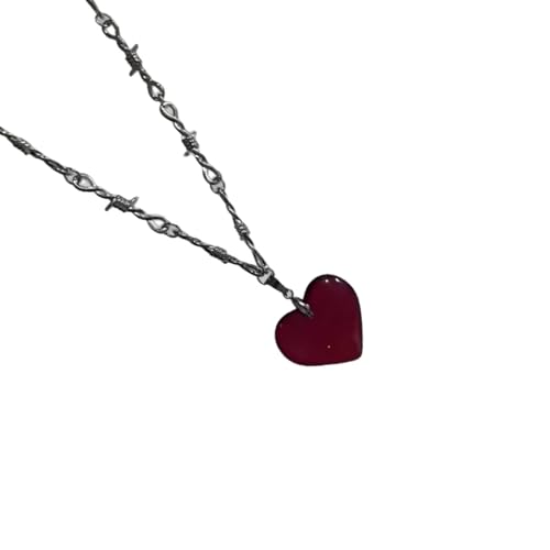 1. Elegante Glas-Herz-Halskette mit funkelnder Legierungskette, verstellbare Länge, Schmuck für Frauen, besondere Anlässe, Glasschmuck von Woedpez