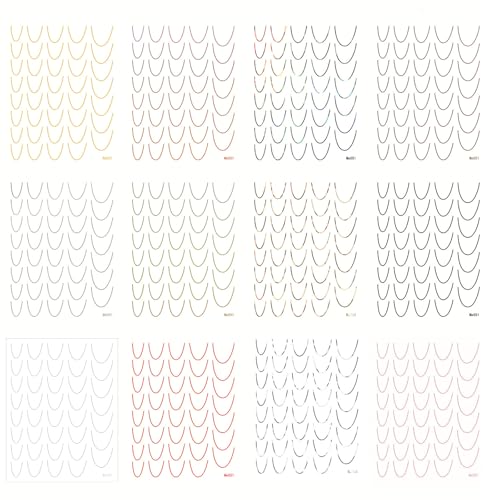 12 Blatt French Tip Nagelaufkleber Nagelkunstdekoration Selbstklebende Maniküreaufkleber French Line Nails Art Aufkleber von Woedpez
