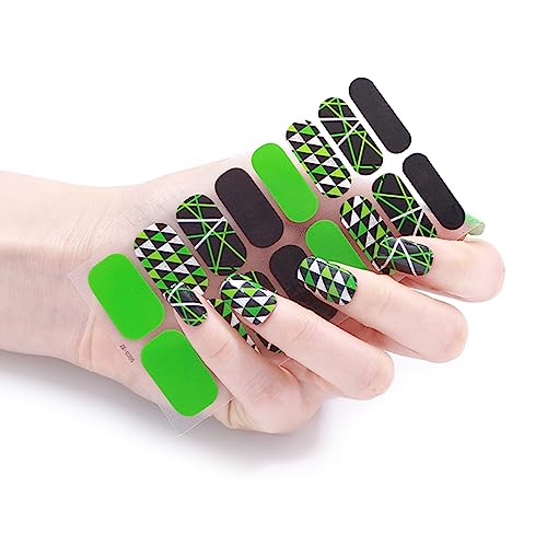 16 Streifen Nagellack Aufkleber Nagelaufkleber Set für UV Lampe 3D Nägel Polish Wraps Mode Nail Art Aufkleber Nail Wraps Selbstklebende Nail Art Maniküre Abziehbilder von Woedpez