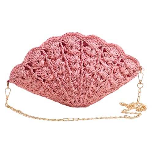 Damen Handgewebte Crossbody Handtasche Sommer Strand Schulter Handtasche Baumwolle Häkeln Gewebt Handgemachte Geldbörse Tasche Strandtasche, B, One Size von Woedpez