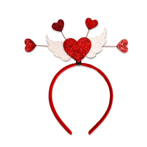 Dekoratives Haarband für Valentinstag, Festival, Party, Giltter, Herz-Kopfschmuck, Haarreif, Hochzeits-Kopfreif, Urlaubsparty-Accessoire, Liebesherz-Haarband von Woedpez