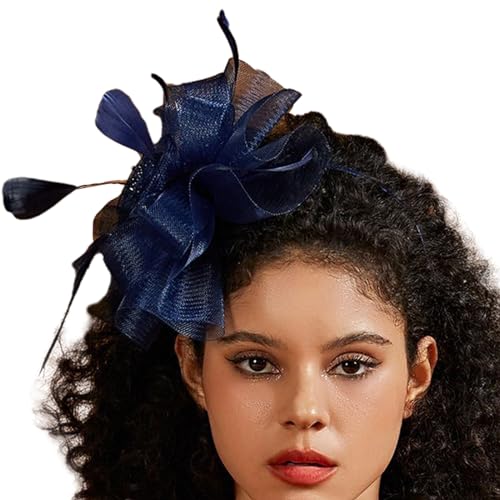 Fascinator für Damen, Teeparty, Stirnband, Haarspange, Cocktail-Blume, Netz, Kopfbedeckung, Haarspange für Hochzeit, Party, Kopfschmuck für Frauen von Woedpez