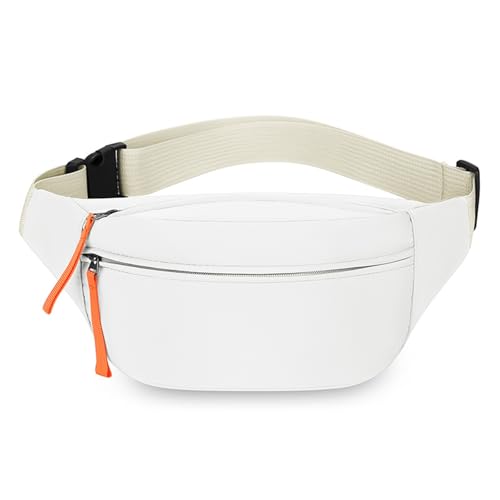 Gürteltasche Hüfttasche mit verstellbarem Gurt Brusttasche praktische Crossbody-Tasche praktische Hüfttasche für Damen und Herren, Farbe: Weiß von Woedpez