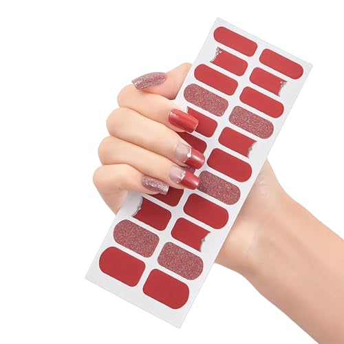 Halbgehärtete Gelnägel Lackstreifen Gelnägel Vollständige Wraps Streifen Gelnägel Aufkleber/LED Lampe Erforderlich Nagelfolien von Woedpez