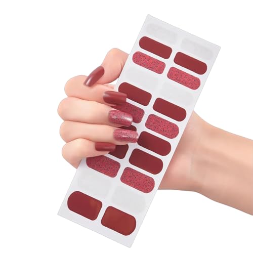 Halbgehärtete Gelnägel Lackstreifen Gelnägel Vollständige Wraps Streifen Gelnägel Aufkleber/LED Lampe Erforderlich Nagelfolien von Woedpez