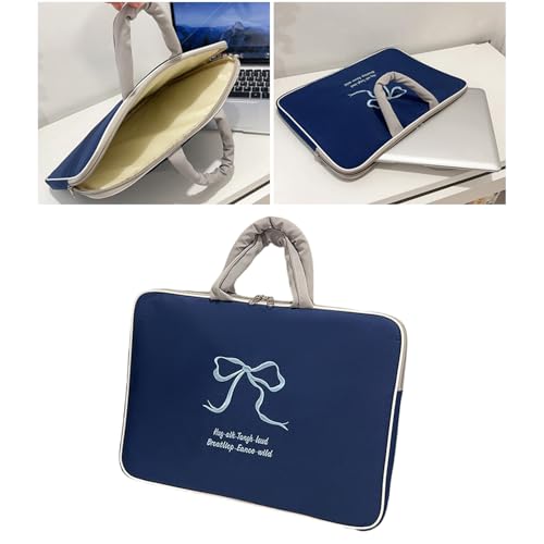 Laptop-Hülle mit Griff, dünne Computer-Tragetasche, Schleifen-Design, Abdeckung für Frauen und Mädchen, Geschenk von Woedpez