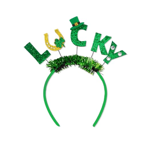 Patrick's Day Stirnband mit Kleeblatt, Festivalaufführungen, Kopfschmuck, Weihnachtsgeschenk für Paare, Kleeblatt, Stirnband für Damen, Kleeblatt, Stirnband für Mädchen, Kleeblatt, Laufstirnband von Woedpez