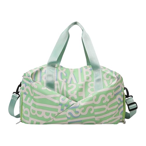 Sporttasche mit großem Fassungsvermögen, mehrere Fächer, Organizer, Handtasche, abnehmbarer Schultergurt für sportliche Ausrüstung, leichte Reisetasche, grün, Mass Beauty von Woedpez