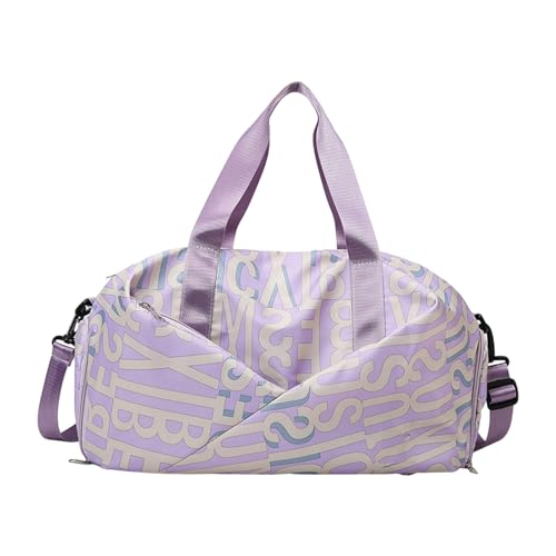 Sporttasche mit großem Fassungsvermögen, mehrere Fächer, Organizer, Handtasche, abnehmbarer Schultergurt für sportliche Ausrüstung, leichte Reisetasche, violett, Mass Beauty von Woedpez