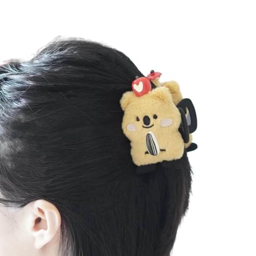 Süße süße Capybara-Haarspange, handgefertigt, Plüsch-Haarnadel, Haar-Accessoires, Mädchen, Damen, Braun, elegante Haarspangen, Online-Promi-Maus-Haarspangen, Haarspange für Frauen und Mädchen von Woedpez