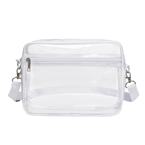 Vielseitige Taschen Umhängetasche Trendige PVC Umhängetasche wasserdichte Freizeittasche Für Mädchen Und Frauen Transparente Modische Kosmetiktasche von Woedpez
