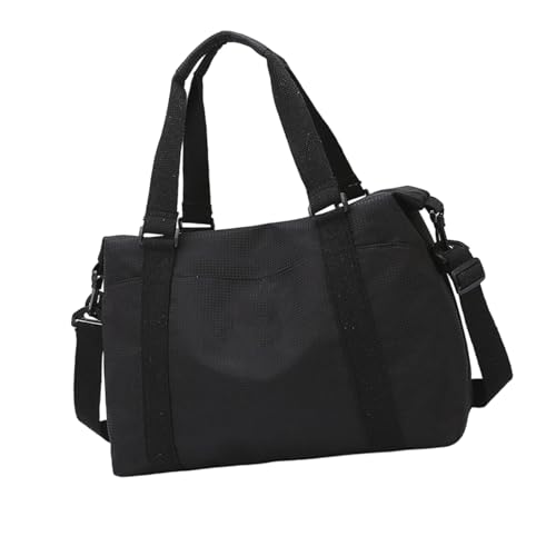 Wasserdichter Mehrzweck-Turnbeutel mit verstärkten Griffen und atmungsaktiven Fächern für Sport, Reisen, geräumiges Kurzzeit-Reisegepäck, Schwarz von Woedpez