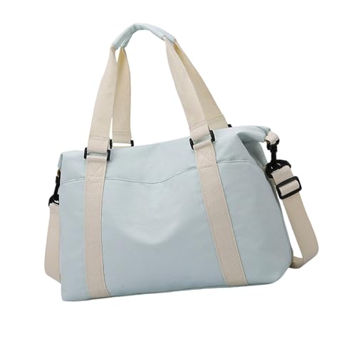 Wasserdichter Mehrzweck-Turnbeutel mit verstärkten Griffen und atmungsaktiven Fächern für Sport, Reisen, geräumiges Kurzzeit-Reisegepäck, blau von Woedpez