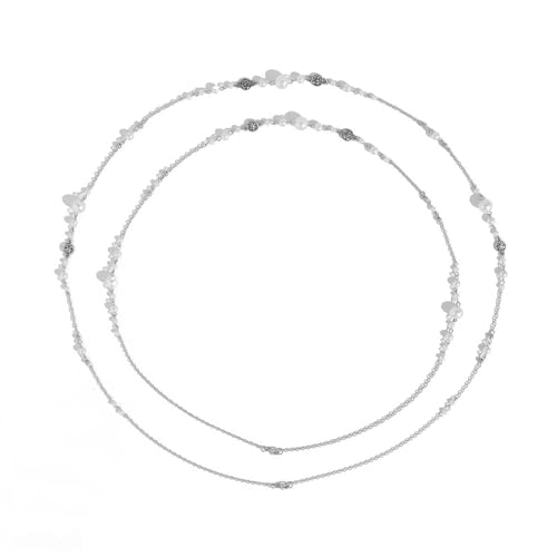 Woedpez Anspruchsvolle mehrreihige Stern-Fransen-Halskette mit Legierungskette und Imitationskristallen, Eisenkette, Perlen-Halskette, Einheitsgröße, Wie beschrieben, Wie beschrieben von Woedpez