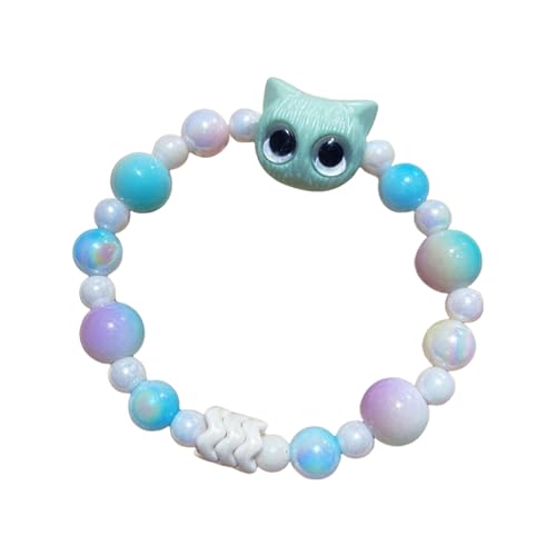 Woedpez Entzückende Katzen Perlen Armband Einstellbare Größe Stretch Acryl Modezubehör Für Tägliche Verschleiß Und Partys von Woedpez