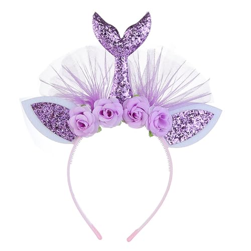 Woedpez Glitzernde Stirnbänder für Mädchen, Prinzessin, Cosplay, Haarband, Geburtstagsparty, Haarreif, Hochzeit, Blumenmädchen, Prinzessin, Stirnbänder für Frauen von Woedpez