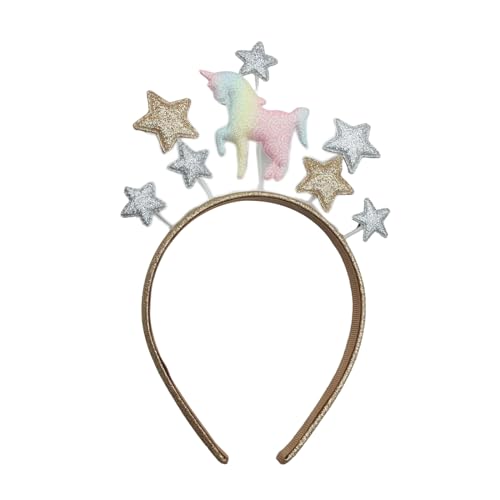 Woedpez Glitzernder Stern Party Haarband Geburtstag Party Stirnband Happy New Year Celebration Hairhoop 2024 Weihnachten Party Supplies Leichtes Haar-Accessoire von Woedpez