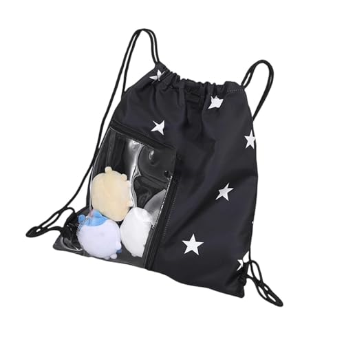 Woedpez Itabag Rucksäcke mit Einsatz Pin Display Rucksäcke Sammeltasche für Anime Cosplay Transparenz Tagesrucksack Reisetaschen Transparent Daypack Reisetasche, Schwarz von Woedpez