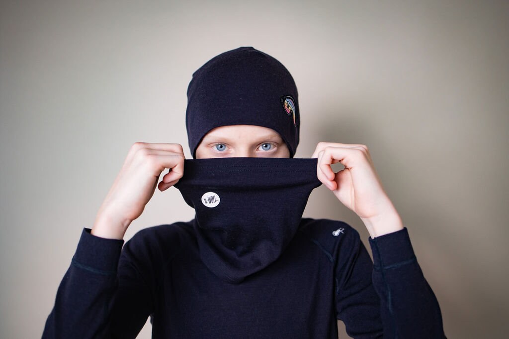 Merino Wool Beanie & Gaiter Set Headwear Hat 100% Wool Goggle Reflected Merino Wool Beanie & Gaiter Set Headwear Hat 100% Wool Goggle Reflected von Woellclothing